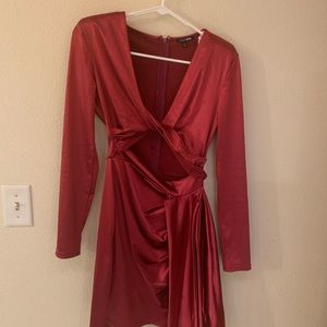 Dark pink satin dress